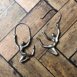 Vintage Mexico Sterling Silver Female Dancer Dangle Earrings